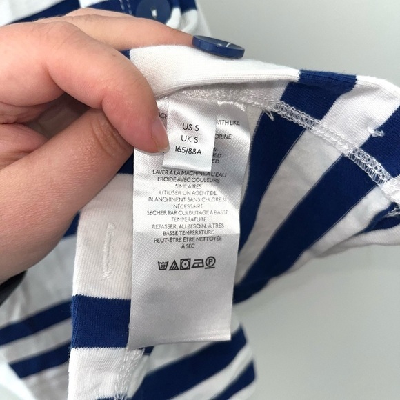 ANTHRO MAEVE Striped Sailor Cowl-Neck Sleeveless Knit White Blue Size Small - Picture 10 of 11